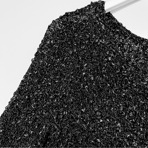 Club Monaco Boucle Sweater Womens SZ Large Wool Blend Long Sleeve VNeck Metallic - Picture 9 of 12